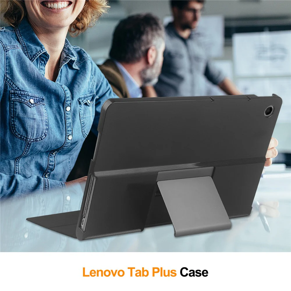 For Lenovo Tab Plus Stand Case Shockproof Leather Tablet Cover - Grey - Image 7