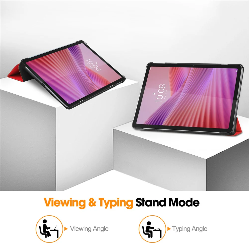 For Lenovo Tab TB311FU Case Anti-Drop Leather Stand Tablet Cover - Red - Image 4