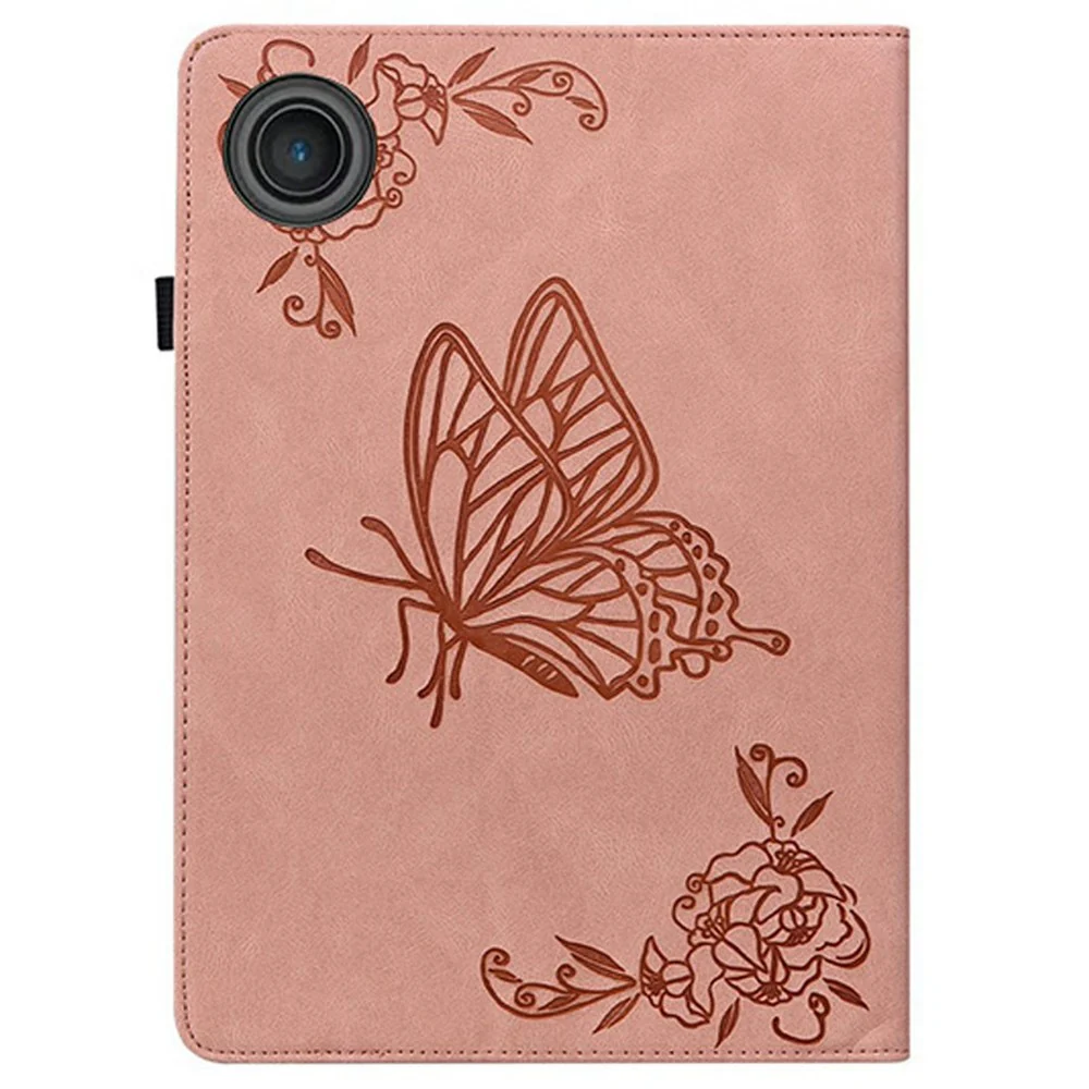 For Lenovo Tab TB311FU Case Butterfly Flower Imprint PU Leather Tablet Cover with Card Slots - Pink - Image 6