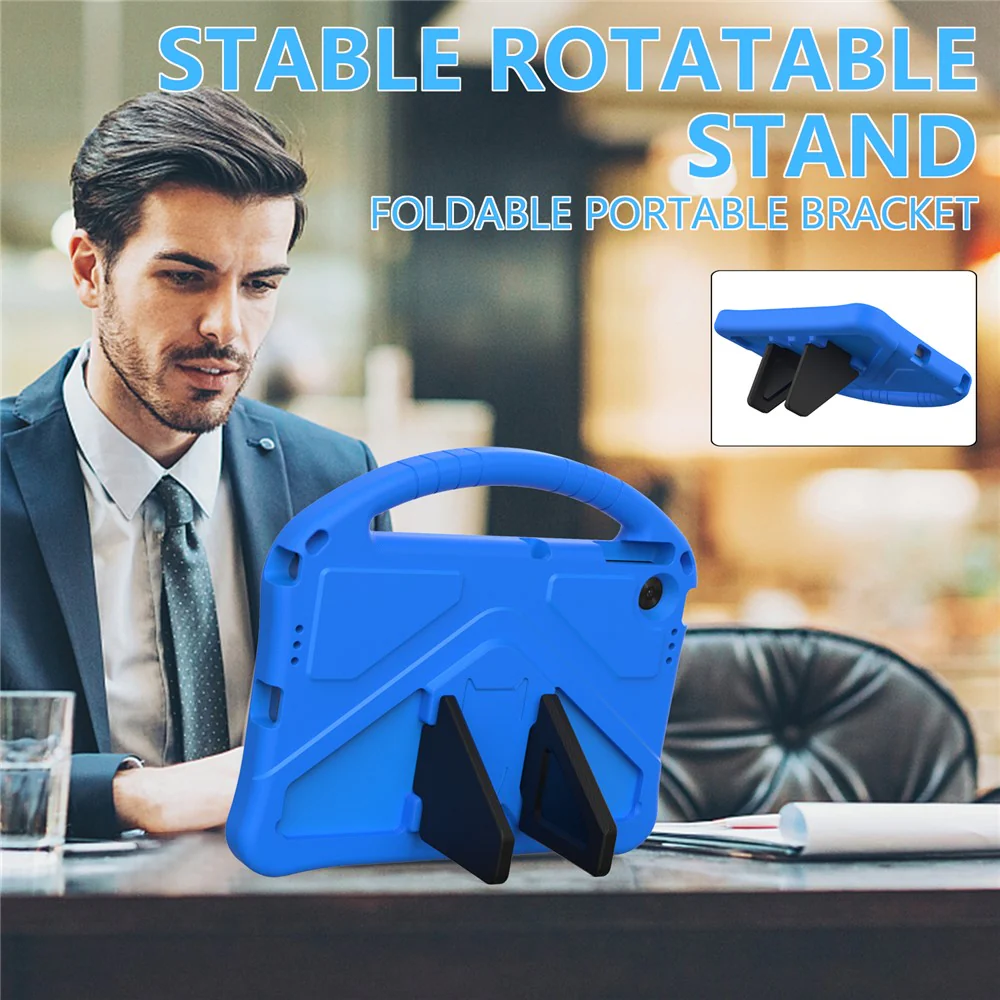 For Lenovo Tab TB311FU Case EVA Tablet Cover with Handle Kickstand Children Friendly - Blue - Image 2