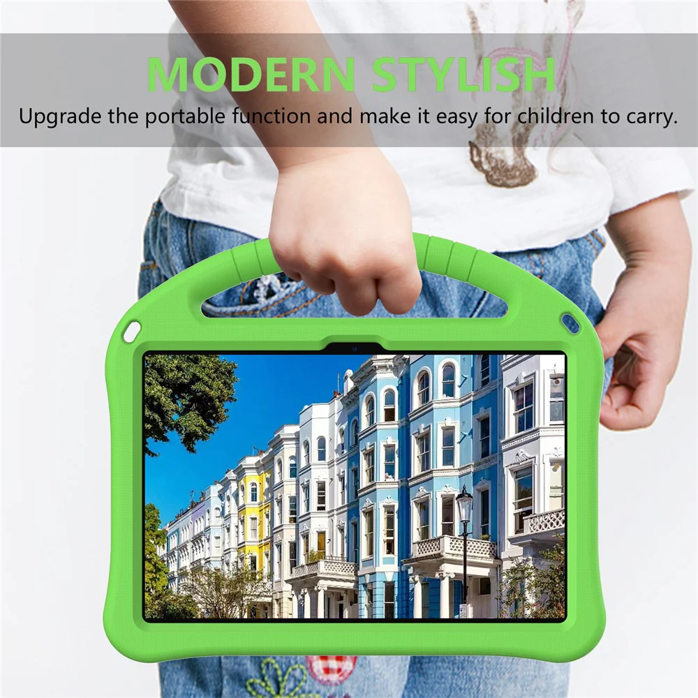 For Lenovo Tab TB311FU Case EVA Tablet Cover with Handle Kickstand Children Friendly - Green - Image 5