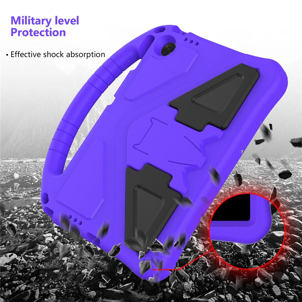 For Lenovo Tab TB311FU Case EVA Tablet Cover with Handle Kickstand Children Friendly - Purple - Image 4
