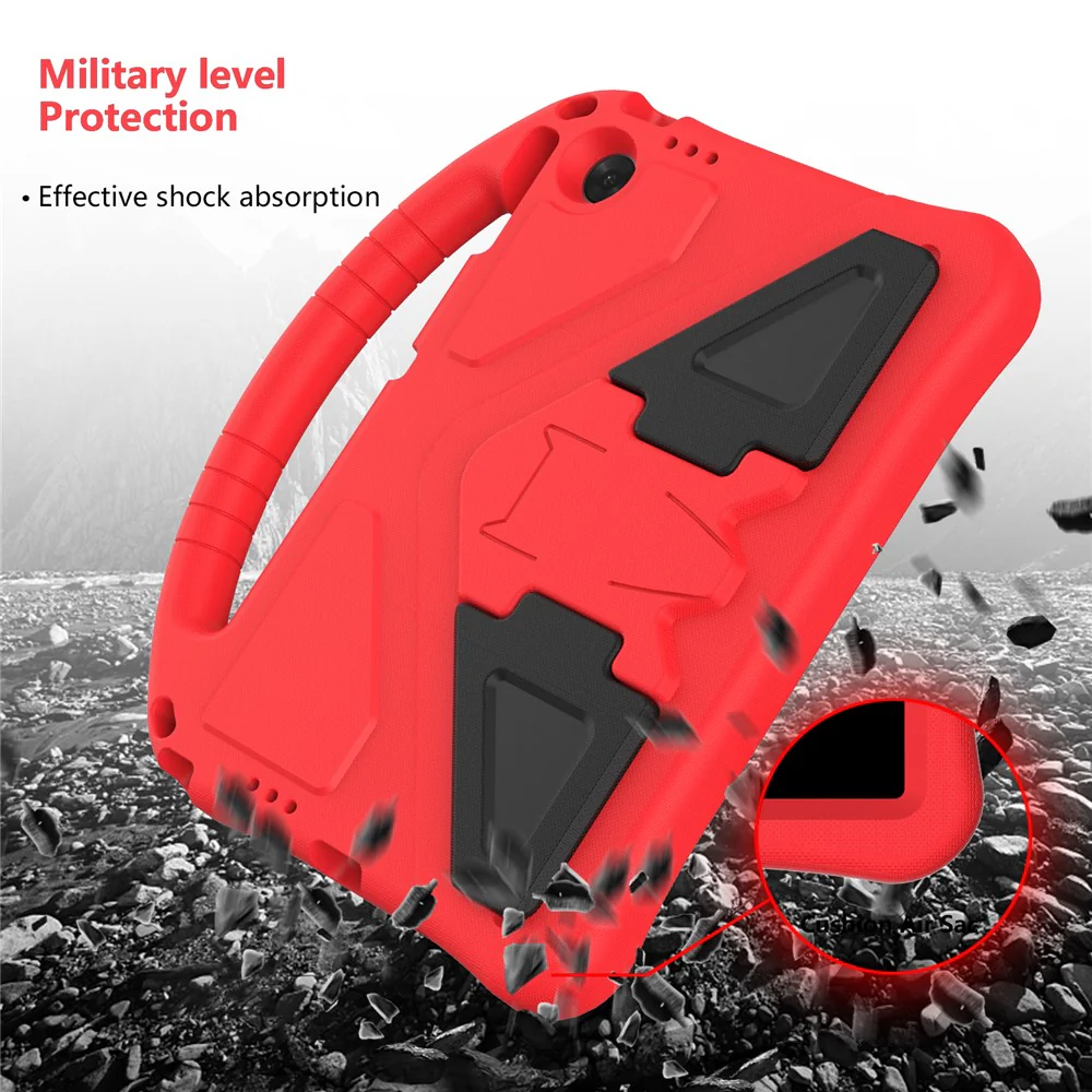 For Lenovo Tab TB311FU Case EVA Tablet Cover with Handle Kickstand Children Friendly - Red - Image 4