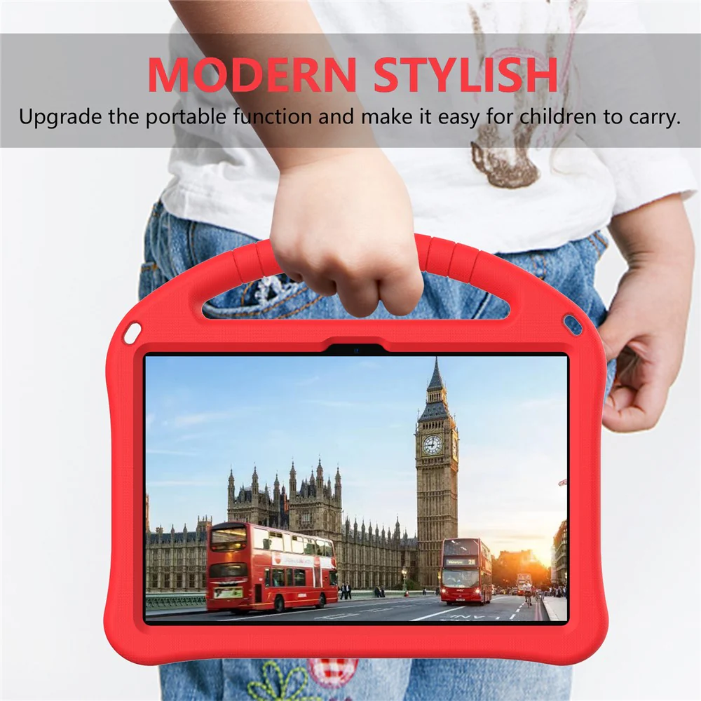 For Lenovo Tab TB311FU Case EVA Tablet Cover with Handle Kickstand Children Friendly - Red - Image 5