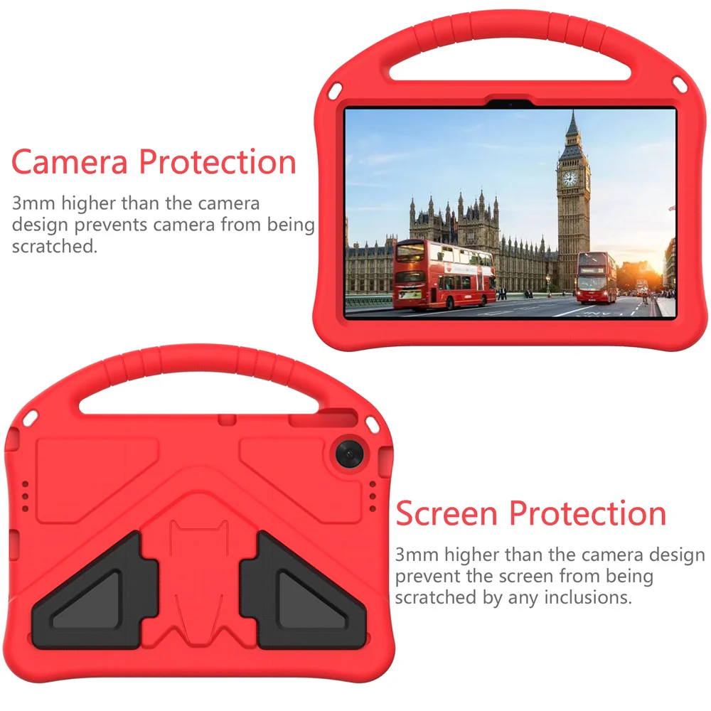 For Lenovo Tab TB311FU Case EVA Tablet Cover with Handle Kickstand Children Friendly - Red - Image 6