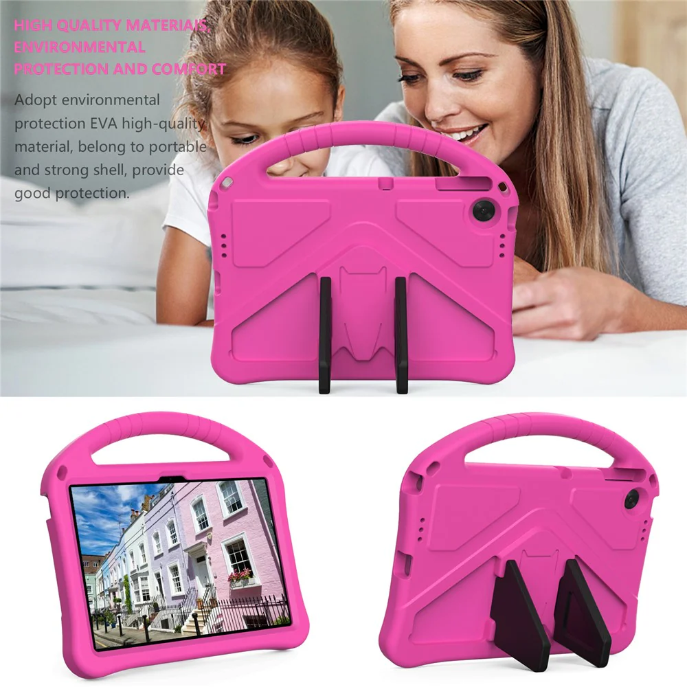 For Lenovo Tab TB311FU Case EVA Tablet Cover with Handle Kickstand Children Friendly - Rose - Image 3