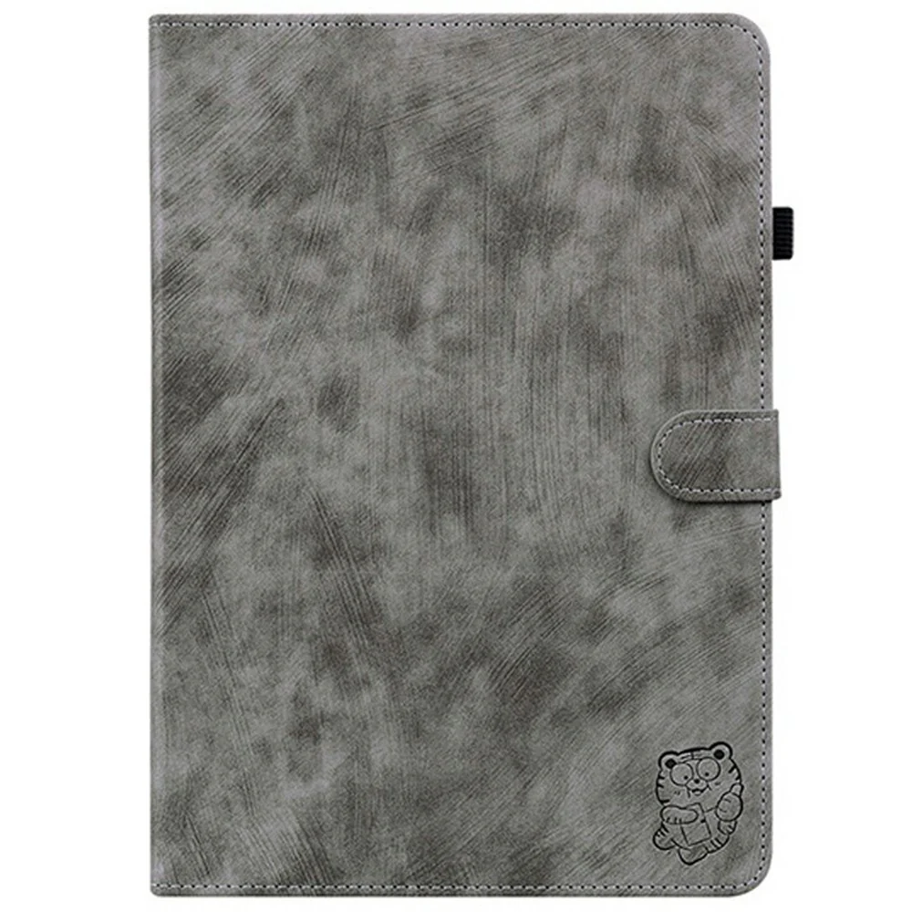 For Lenovo Tab TB311FU Case Tiger Imprint Anti-Scratch PU Leather Tablet Cover - Grey - Image 5