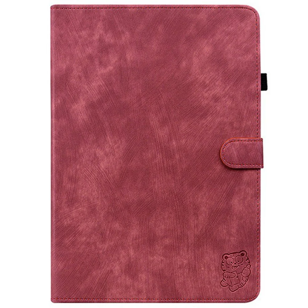 For Lenovo Tab TB311FU Case Tiger Imprint Anti-Scratch PU Leather Tablet Cover - Red - Image 5