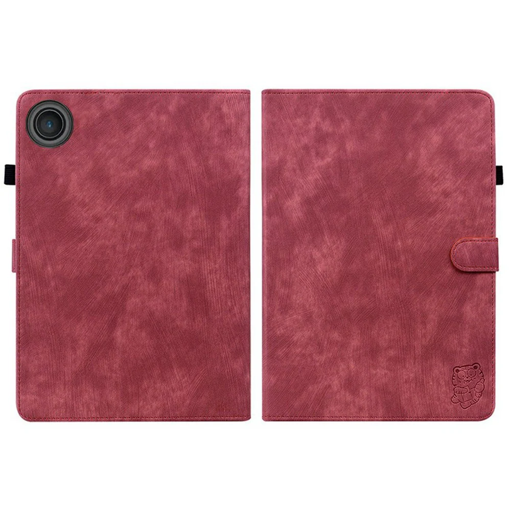 For Lenovo Tab TB311FU Case Tiger Imprint Anti-Scratch PU Leather Tablet Cover - Red - Image 7