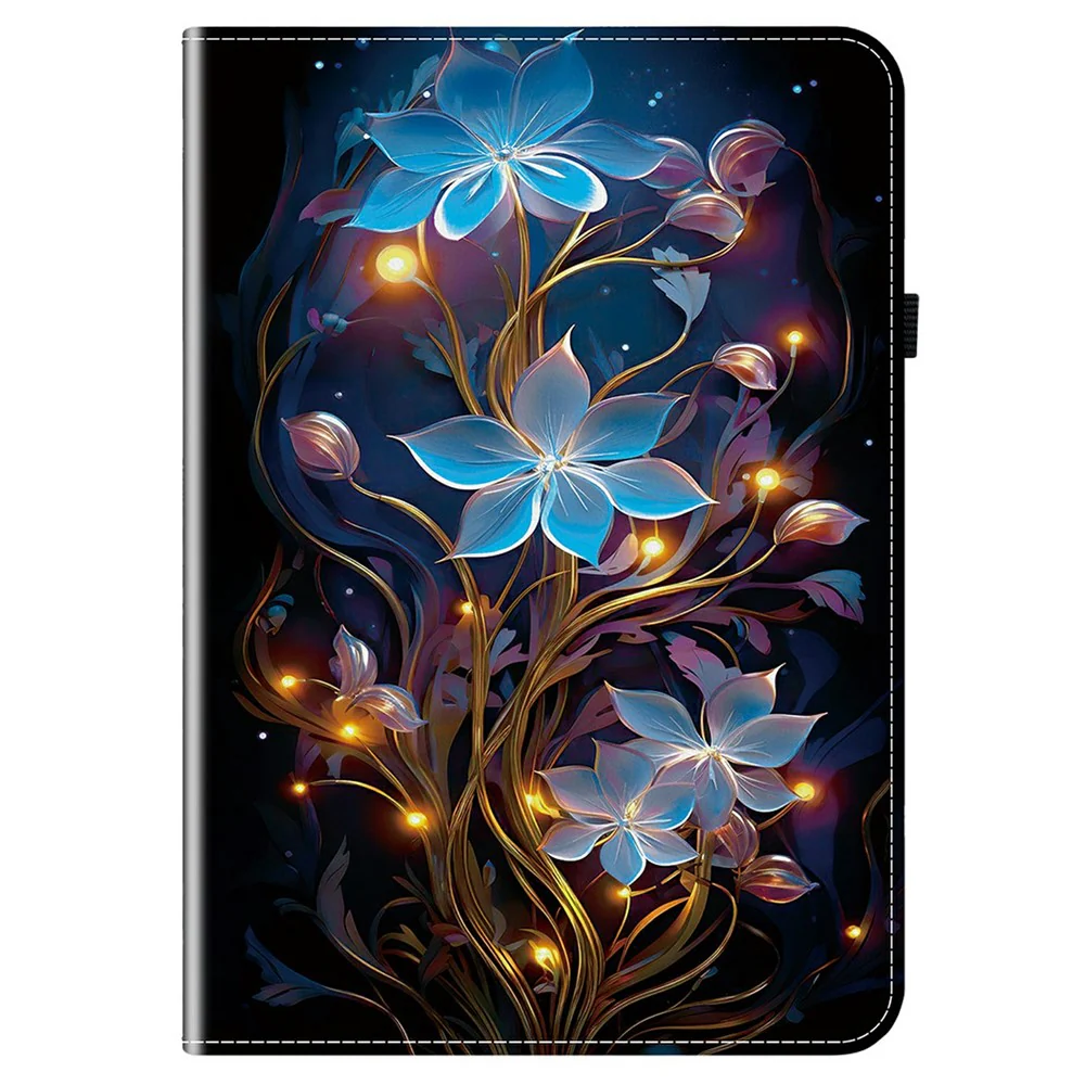 For Lenovo Tab TB311FU Leather Case Pattern Printed Stand Tablet Cover with Card Slots - Small Lantern Flower - Image 5