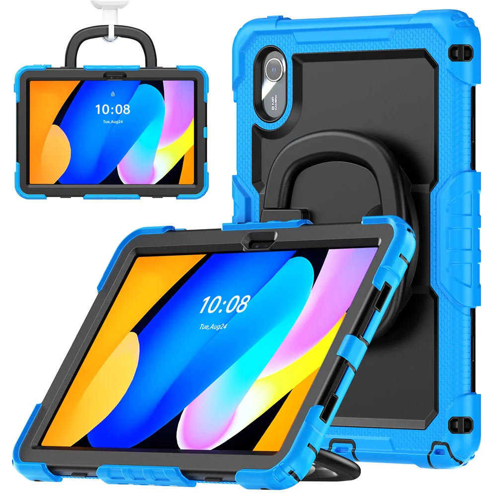 For Lenovo Xiaoxin Pad 11 2025 / 2024 / Idea Tab / K11 Gen 2 / M11 / K11 LTE (2024) Case Kickstand PC+Silicone Tablet Cover with Strap - Baby Blue - Image 2