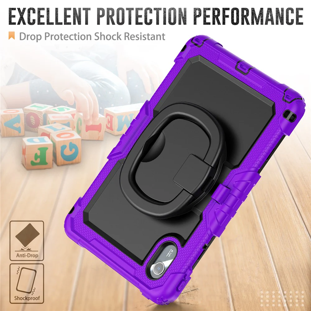 For Lenovo Xiaoxin Pad 11 2025 / 2024 / Idea Tab / K11 Gen 2 / M11 / K11 LTE (2024) Case Kickstand PC+Silicone Tablet Cover with Strap - Purple - Image 4