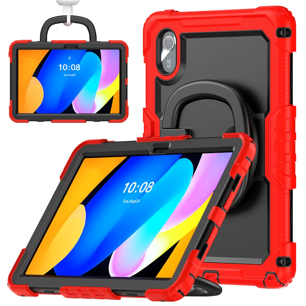 For Lenovo Xiaoxin Pad 11 2025 / 2024 / Idea Tab / K11 Gen 2 / M11 / K11 LTE (2024) Case Kickstand PC+Silicone Tablet Cover with Strap - Red - Image 2