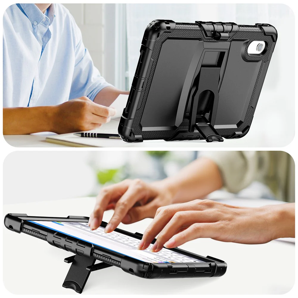 For Lenovo Xiaoxin Pad 11 2025 / 2024 / Idea Tab / K11 Gen 2 / M11 / K11 LTE (2024) Case PC+Silicone Kickstand Tablet Cover with Strap - Black - Image 7