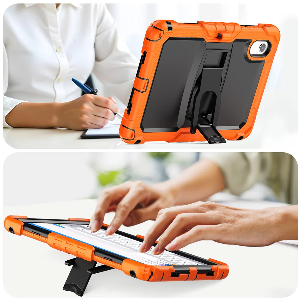 For Lenovo Xiaoxin Pad 11 2025 / 2024 / Idea Tab / K11 Gen 2 / M11 / K11 LTE (2024) Case PC+Silicone Kickstand Tablet Cover with Strap - Orange - Image 7