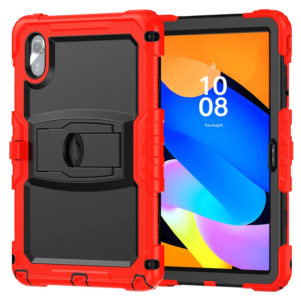 For Lenovo Xiaoxin Pad 11 2025 / 2024 / Idea Tab / K11 Gen 2 / M11 / K11 LTE (2024) Case PC+Silicone Kickstand Tablet Cover with Strap - Red - Image 2