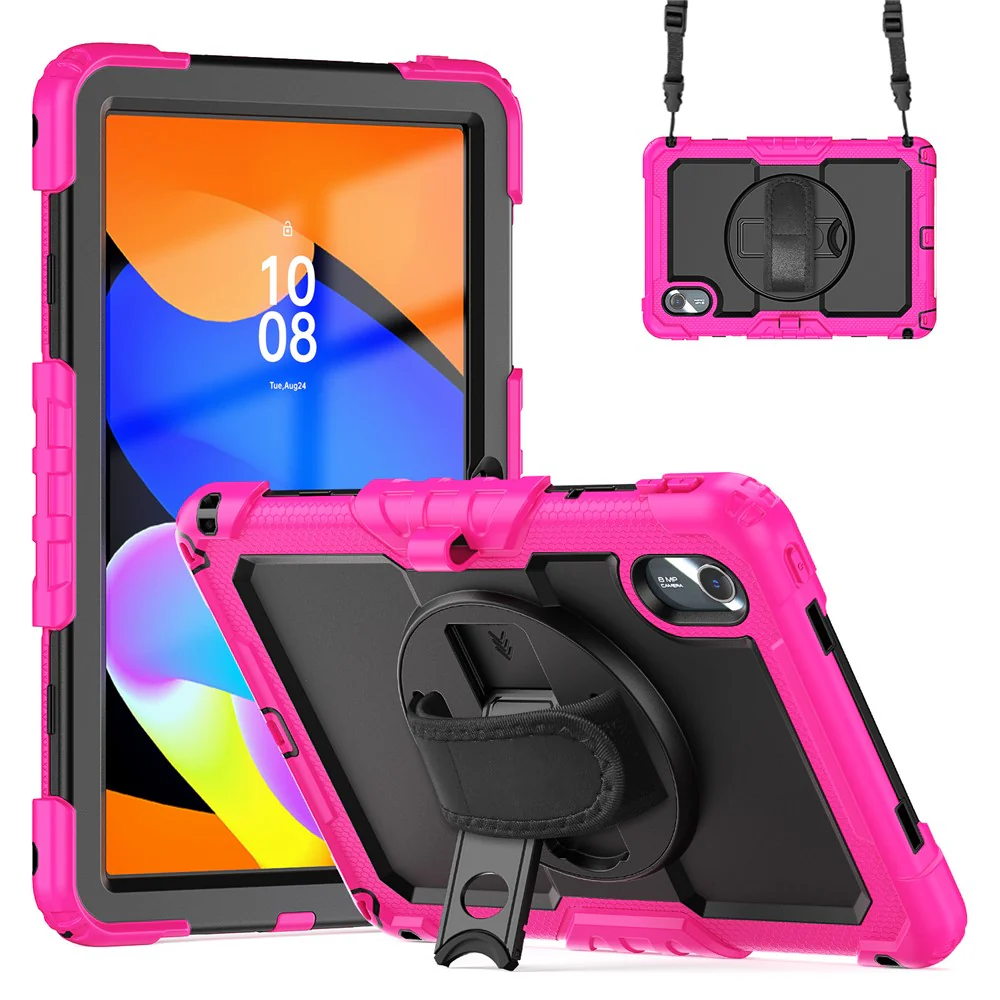 For Lenovo Xiaoxin Pad 11 2025 / 2024 / Idea Tab / K11 Gen 2 / M11 / K11 LTE (2024) Case PC+Silicone Tablet Cover - Black+Rose - Image 2