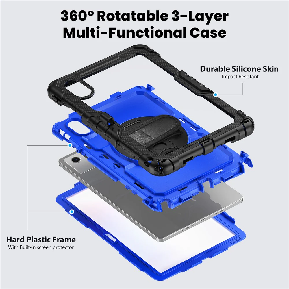 For Lenovo Xiaoxin Pad 11 2025 / 2024 / Idea Tab / K11 Gen 2 / M11 / K11 LTE (2024) Case PC+Silicone Tablet Cover - Dark Blue+Black - Image 3