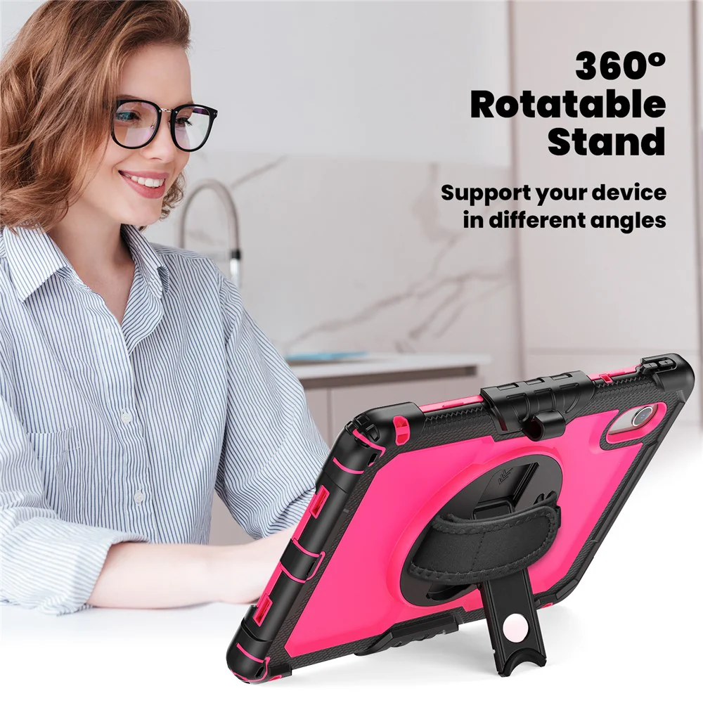 For Lenovo Xiaoxin Pad 11 2025 / 2024 / Idea Tab / K11 Gen 2 / M11 / K11 LTE (2024) Case PC+Silicone Tablet Cover - Rose+Black - Image 5