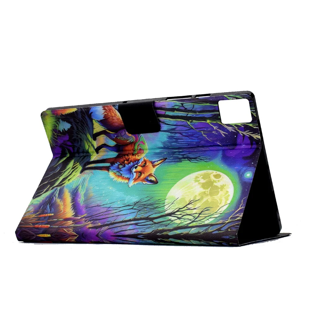 For Lenovo Xiaoxin Pad 11 2025 Case Card Holder Pattern Print Leather Cover - Moonlight Fox - Image 4