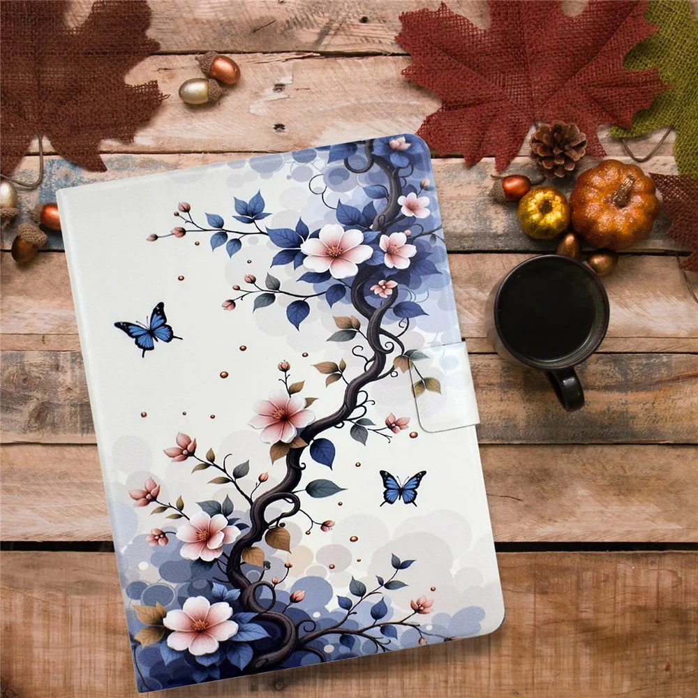 For Lenovo Xiaoxin Pad 11 2025 Case Card Holder Pattern Print Leather Cover - Pink Flower - Image 8