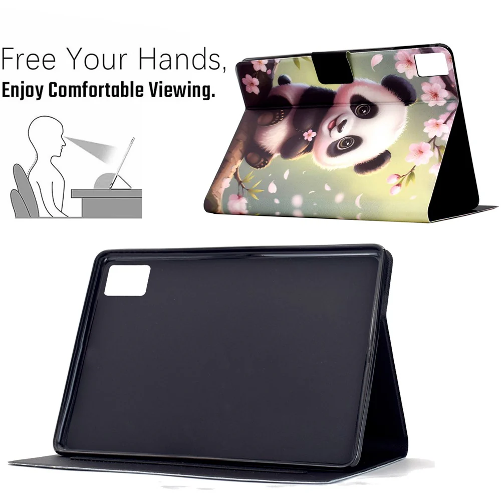 For Lenovo Xiaoxin Pad 11 2025 Case Card Holder Pattern Print Leather Cover - Sakura Panda - Image 6