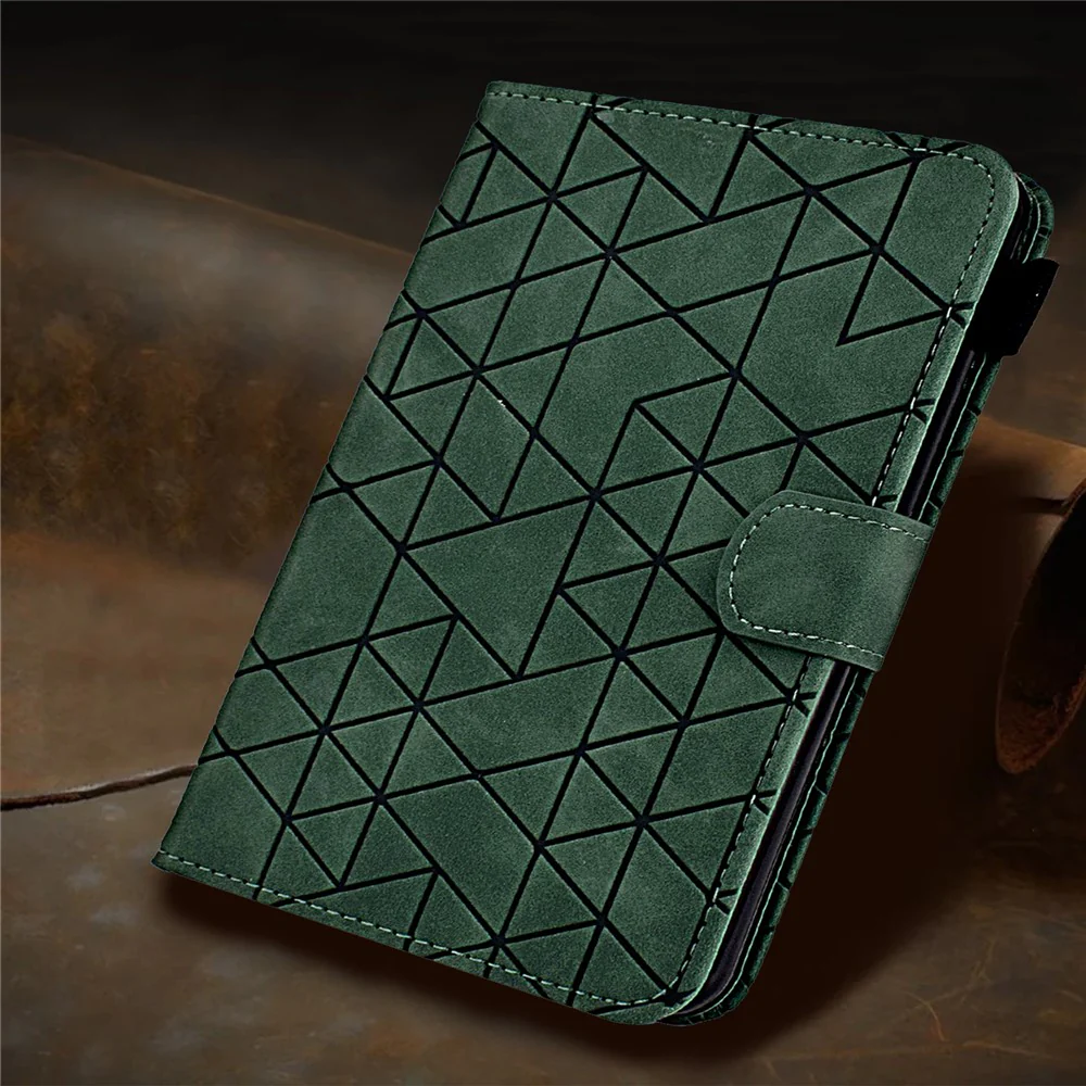 For Lenovo Xiaoxin Pad 11 2025 Case Card Slots Stand Rhombus Auto Wake / Sleep Leather Cover - Green - Image 8