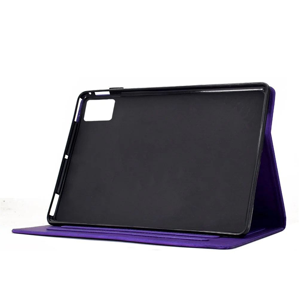 For Lenovo Xiaoxin Pad 11 2025 Case Cats Imprinted PU Leather Card Slots Tablet Cover - Purple - Image 3