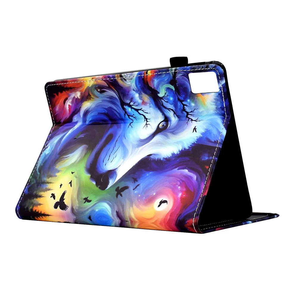 For Lenovo Xiaoxin Pad 11 2025 Case Pattern Printing Leather Tablet Cover with Card Holder - Star Wolf - Image 5
