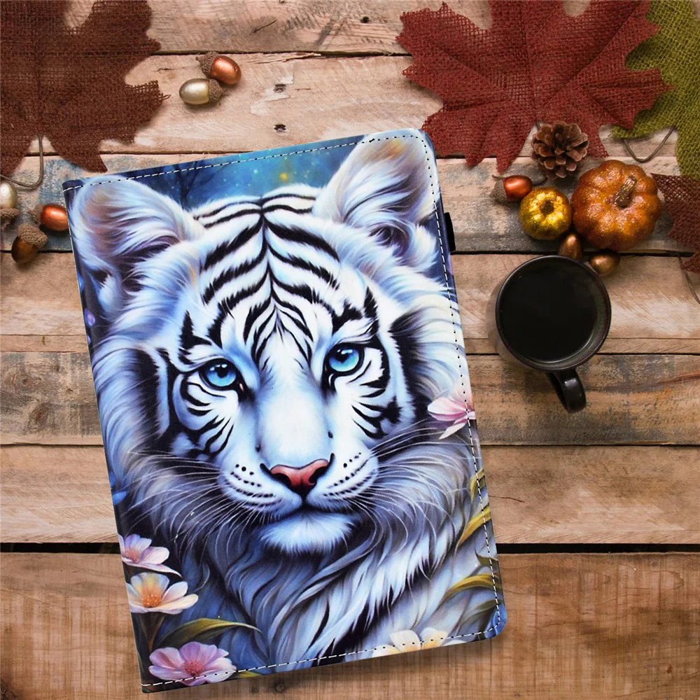 For Lenovo Xiaoxin Pad 11 2025 Case Pattern Printing Leather Tablet Cover with Card Holder - Tiger - Image 8