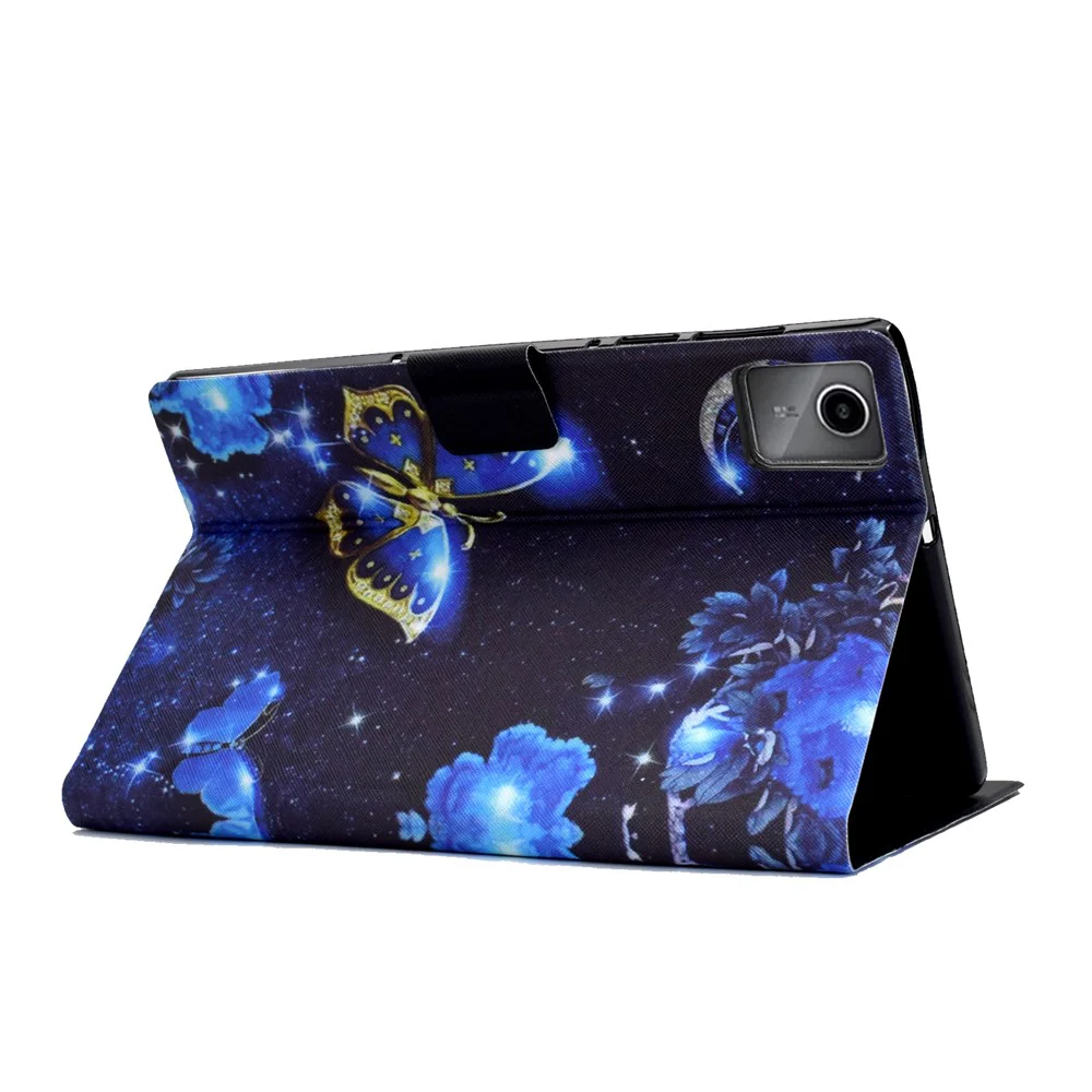 For Lenovo Xiaoxin Pad 11 2025 Case Stand Pattern Printed Leather Cover - Blue Butterfly - Image 4