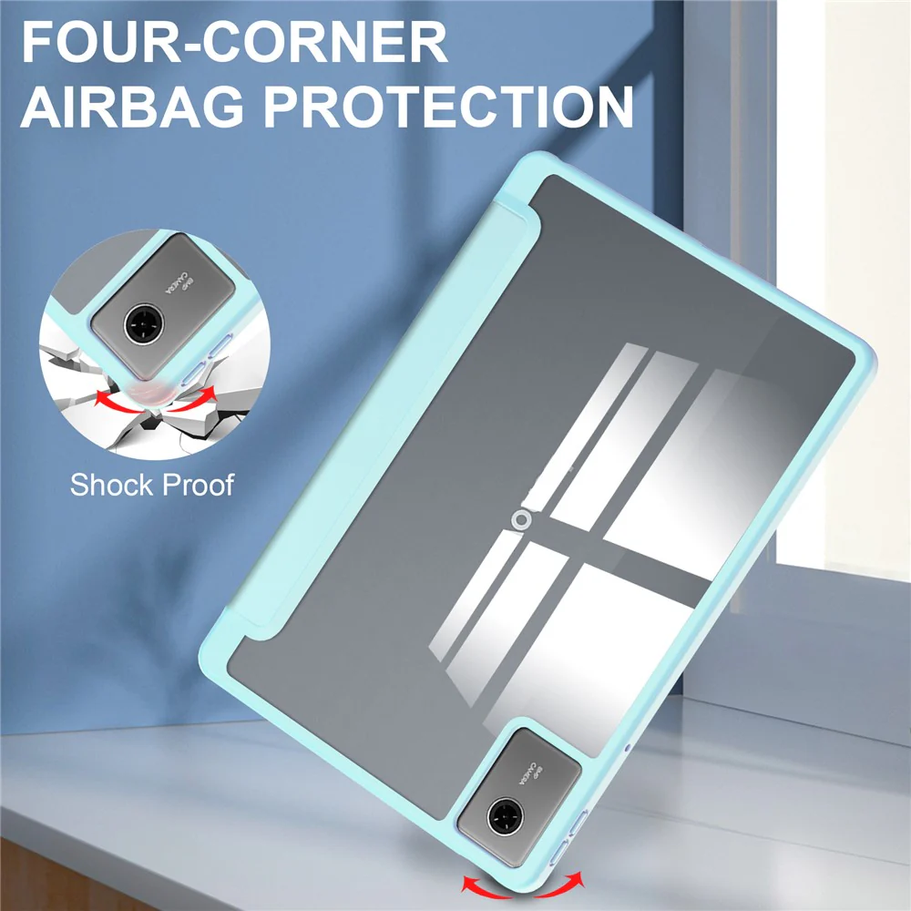 For Lenovo Xiaoxin Pad 11 2025  /  Idea Tab (TB336ZU  /  TB336FU) Case Clear Acrylic Leather Tablet Cover Support Auto Sleep  /  Wake - Baby Blue - Image 5