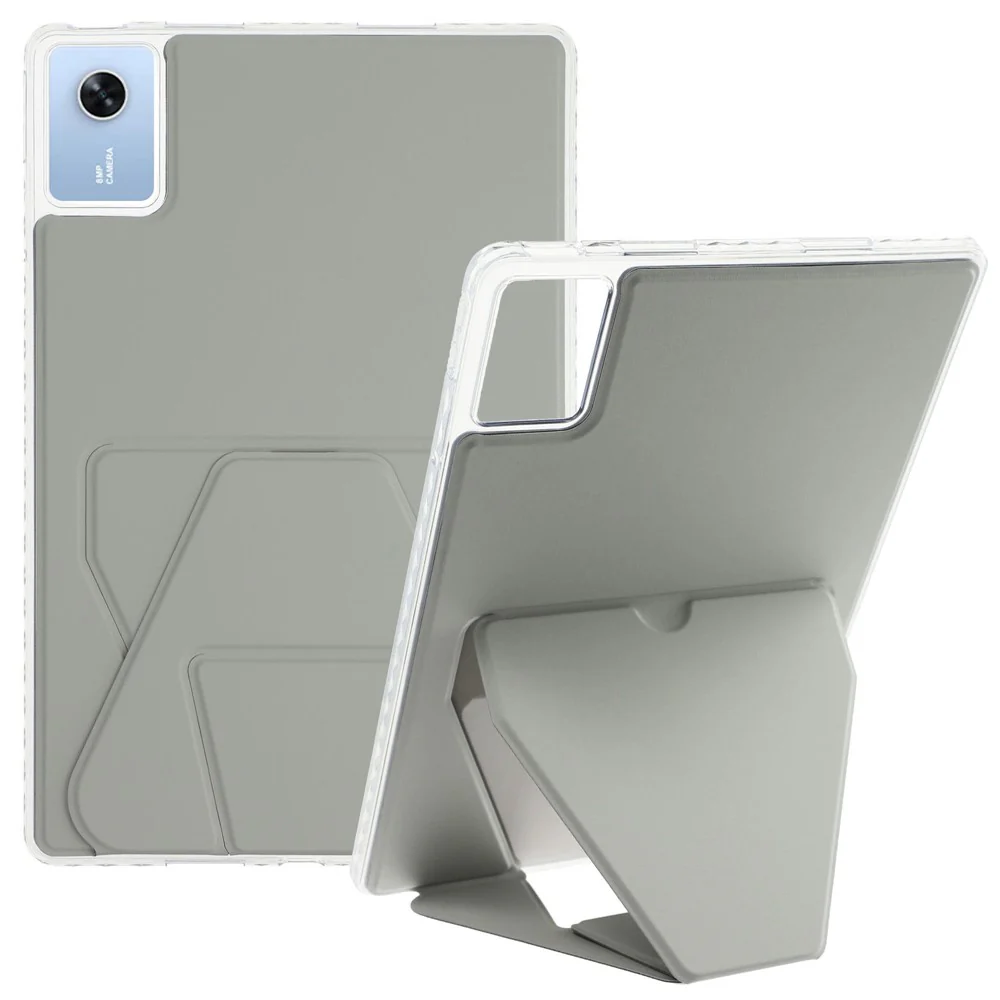 For Lenovo Xiaoxin Pad 11 2025 / Idea Tab (TB336ZU / TB336FU) Case TPU PU Leather Kickstand Tablet Cover - Grey