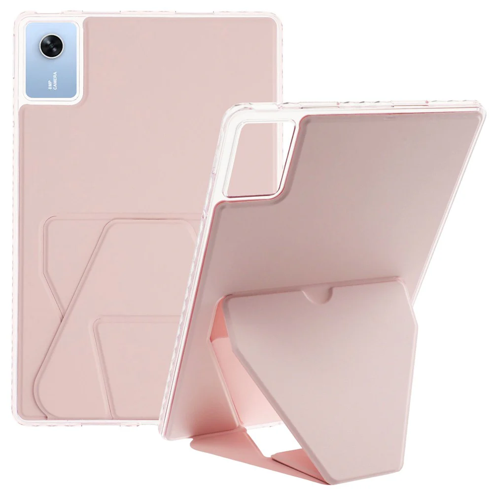 For Lenovo Xiaoxin Pad 11 2025 / Idea Tab (TB336ZU / TB336FU) Case TPU PU Leather Kickstand Tablet Cover - Pink