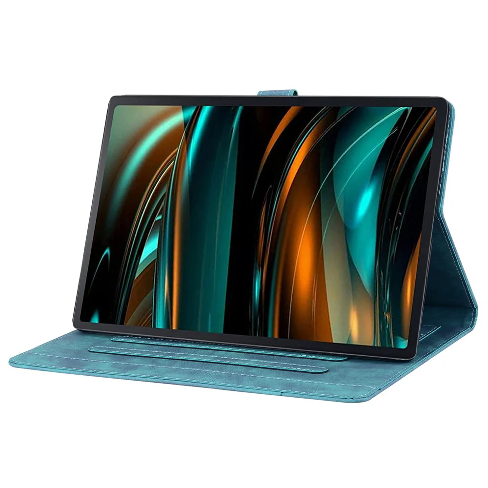 For Lenovo Xiaoxin Pad 11 2025 / Tab K11 Gen 2 TB336 / Tab M11 Case Card Slots Leather Tablet Stand Folio Cover Flower Cat - Green - Image 3