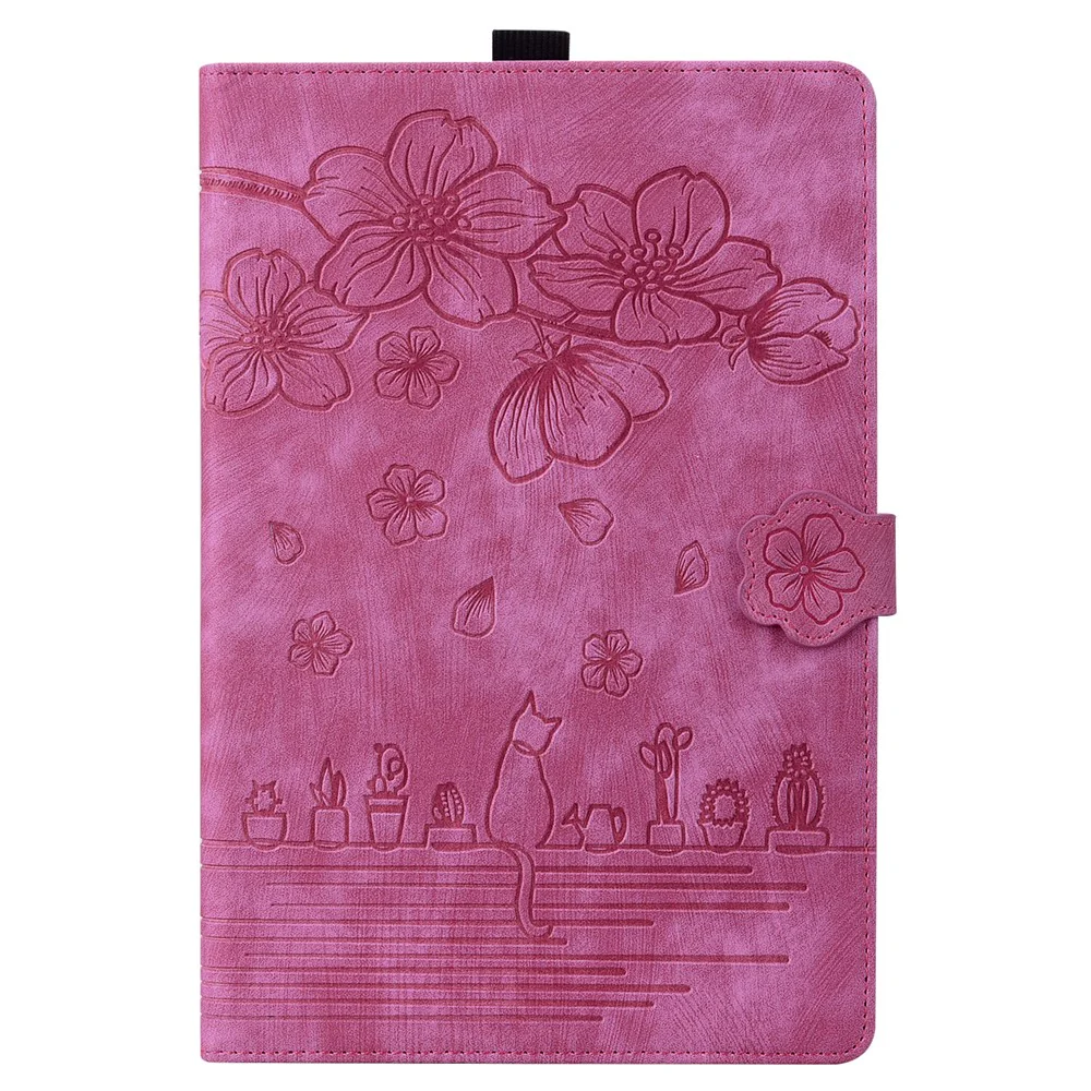 For Lenovo Xiaoxin Pad 11 2025 / Tab K11 Gen 2 TB336 / Tab M11 Case Card Slots Leather Tablet Stand Folio Cover Flower Cat - Rose - Image 6