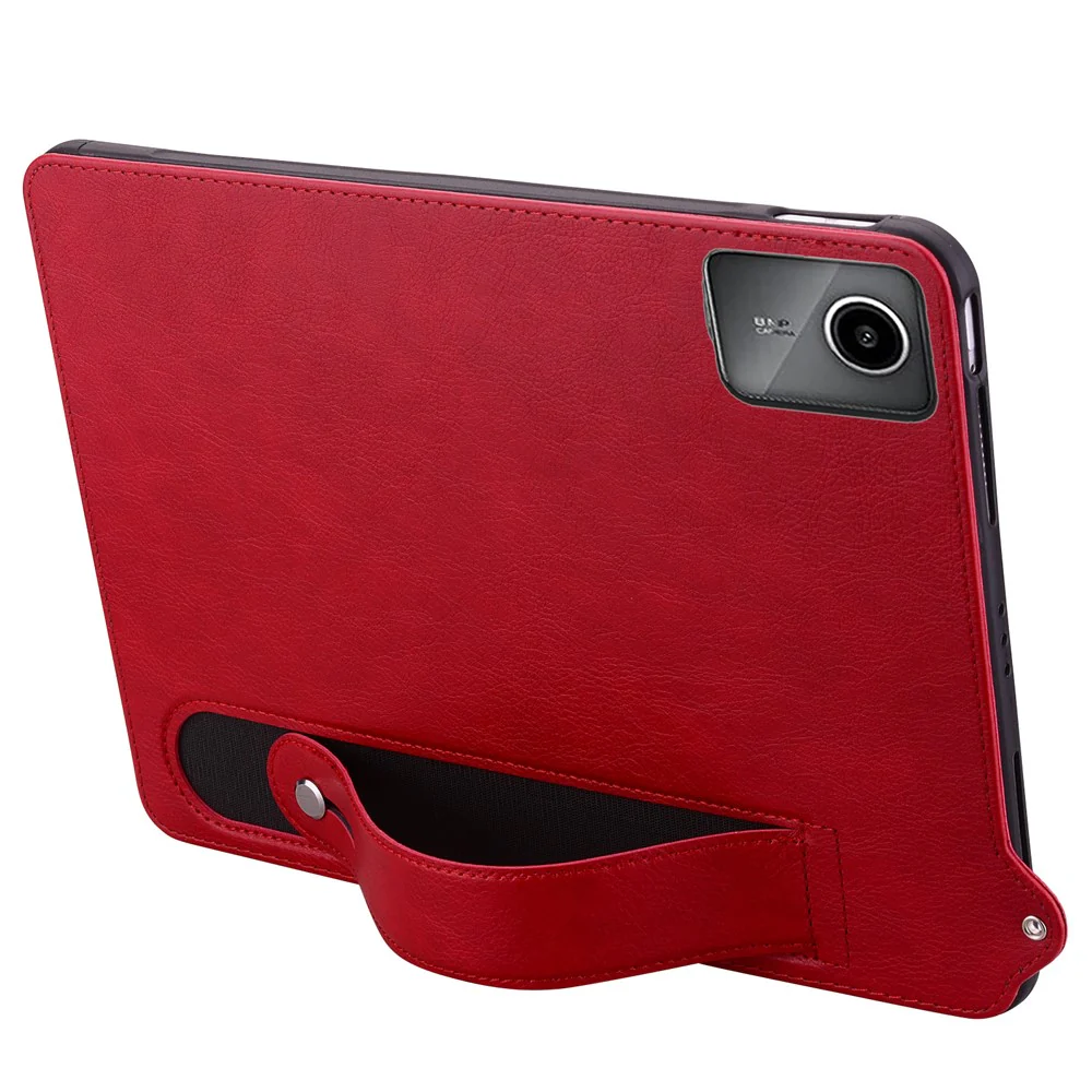For Lenovo Xiaoxin Pad 11 2025 / Tab K11 Gen 2 TB336 / Tab M11 Case Hand Strap Kickstand Leather Tablet Cover - Red - Image 2