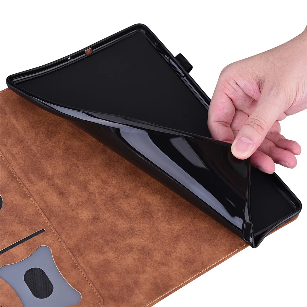For Lenovo Xiaoxin Pad 2025 TB365FC Case PU Leather Protective Folio Tablet Cover with Card Holder - Brown - Image 4