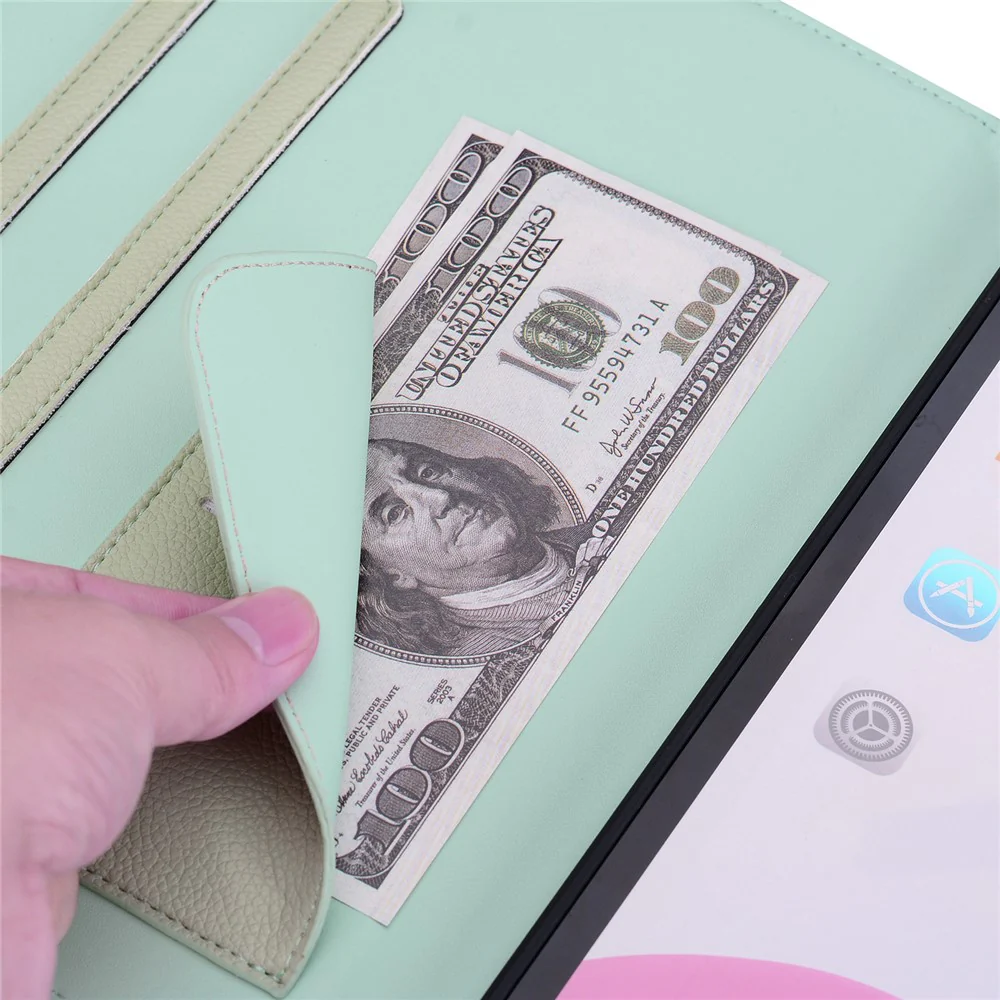 For Lenovo Xiaoxin Pad Pro 12.7 (2025) Case 3D Effect Cat Pattern Leather Stand Table Cover with Wallet, Stylus Holder - Green - Image 6