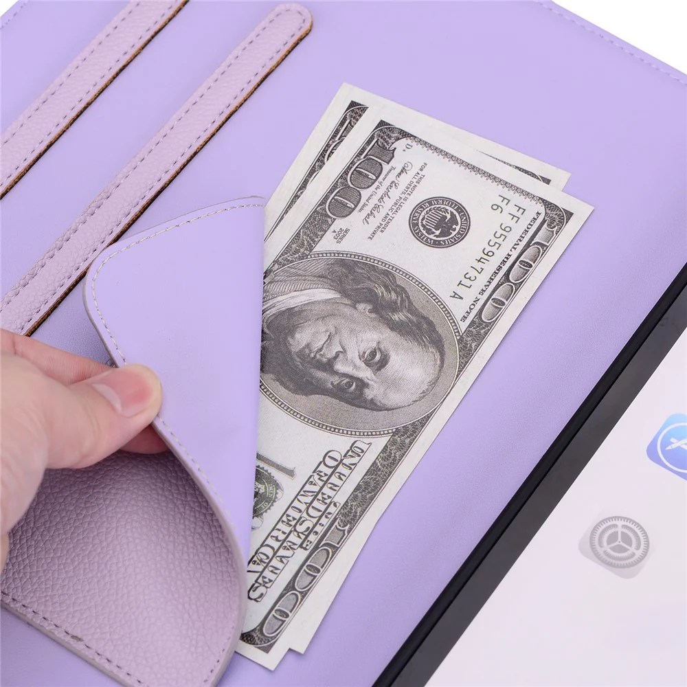 For Lenovo Xiaoxin Pad Pro 12.7 (2025) Case 3D Effect Cat Pattern Leather Stand Table Cover with Wallet, Stylus Holder - Purple - Image 6