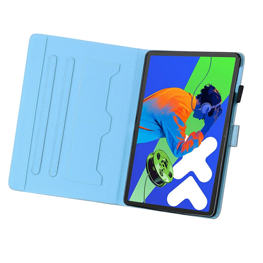 For Lenovo Xiaoxin Pad Pro 12.7 (2025) Case Tablet Stand Leather Cover Card Slots Animal Pattern - Blue - Image 2