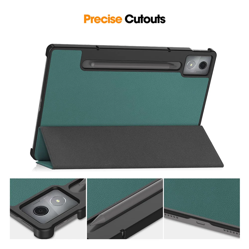 For Lenovo Xiaoxin Pad Pro 12.7 (2025) Trifold Stand Cover ENKAY HAT PRINCE PU Leather+PC Tablet Case with Auto Wake / Sleep - Grey - Image 4