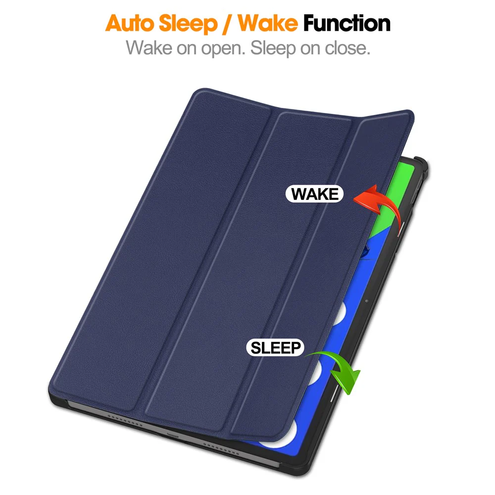 For Lenovo Xiaoxin Pad Pro 12.7 inch Case Anti-Drop Leather Stand Tablet Cover - Blue - Image 3