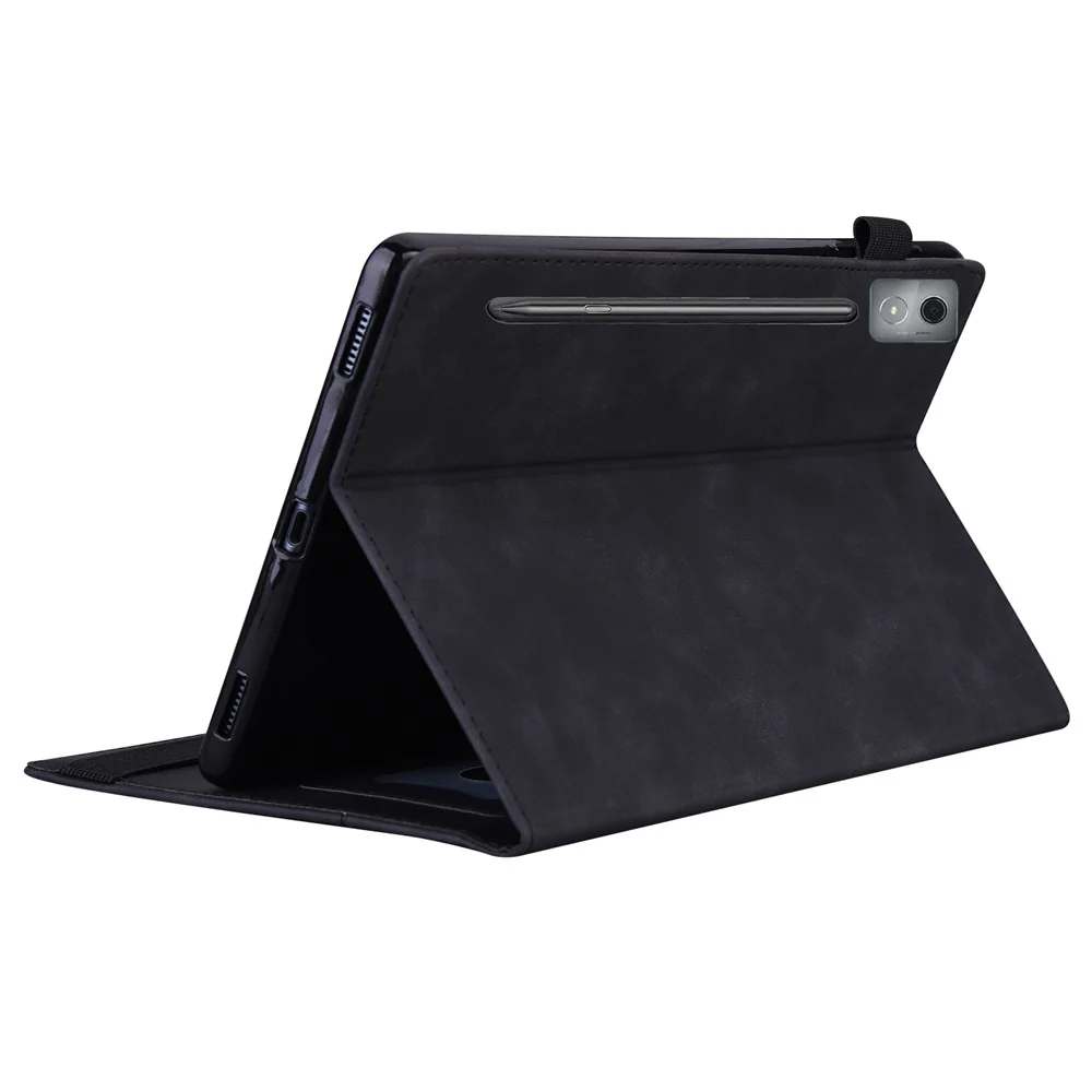 For Lenovo Xiaoxin Pad Pro 12.7 inch Case Card Holder Stand Folio Leather Tablet Cover - Black - Image 4