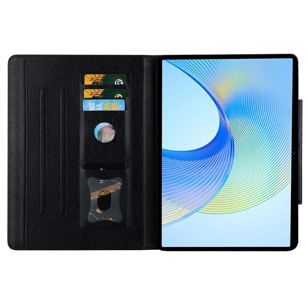 For Lenovo Xiaoxin Pad Pro 12.7 inch Case Cat Buckle Closure Leather Protective Stand Cover - Black - Image 3