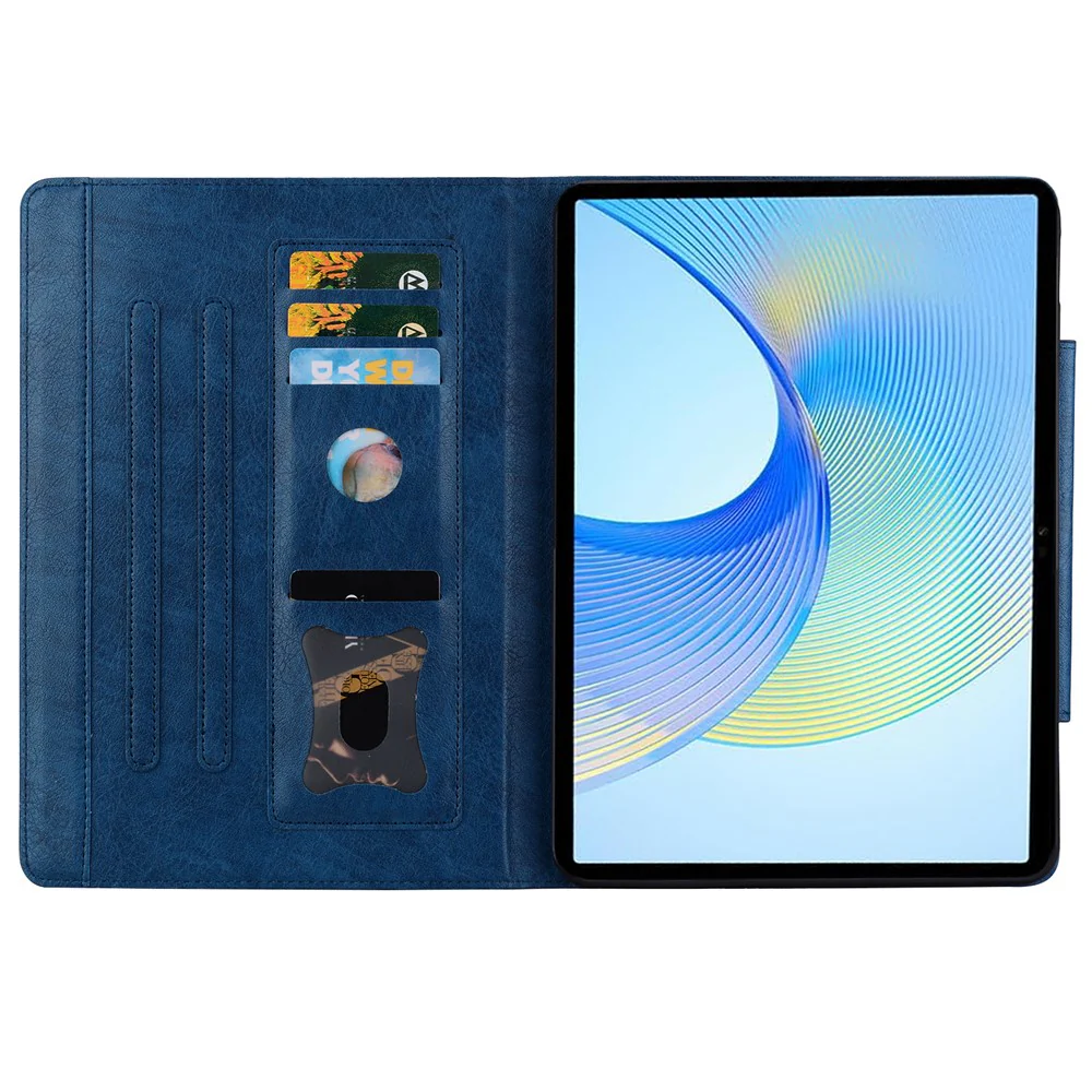 For Lenovo Xiaoxin Pad Pro 12.7 inch Case Cat Buckle Closure Leather Protective Stand Cover - Blue - Image 3
