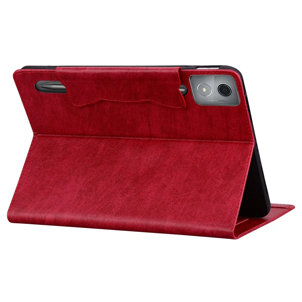 For Lenovo Xiaoxin Pad Pro 12.7 inch Case Cat Buckle Closure Leather Protective Stand Cover - Red - Image 4