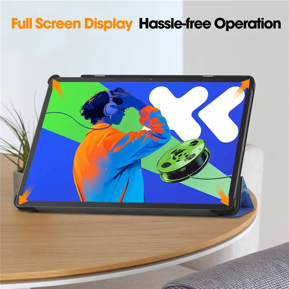 For Lenovo Xiaoxin Pad Pro 12.7 inch Case Pattern Print Leather Stand Tablet Cover - Galaxy - Image 5