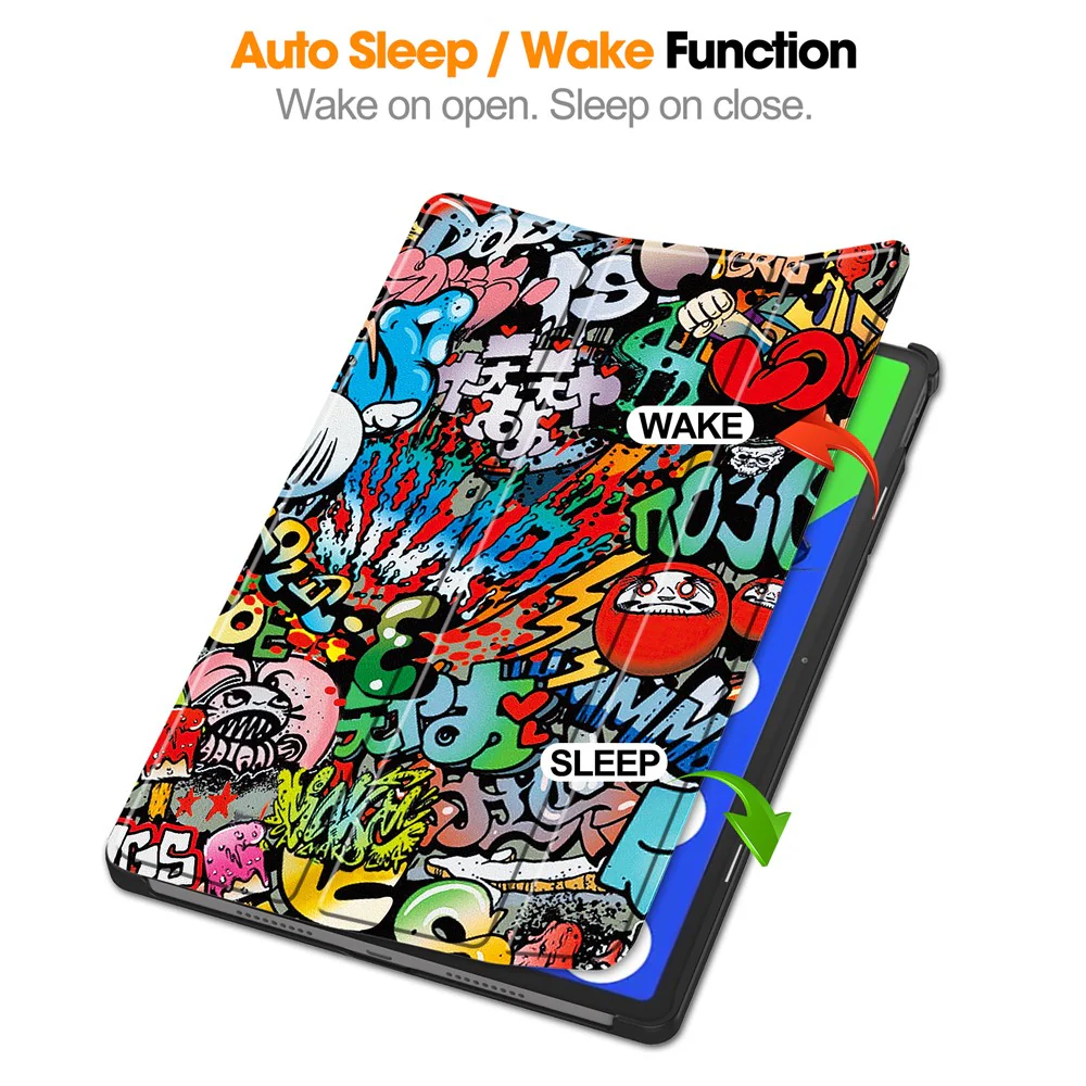 For Lenovo Xiaoxin Pad Pro 12.7 inch Case Pattern Print Leather Stand Tablet Cover - Graffiti - Image 3