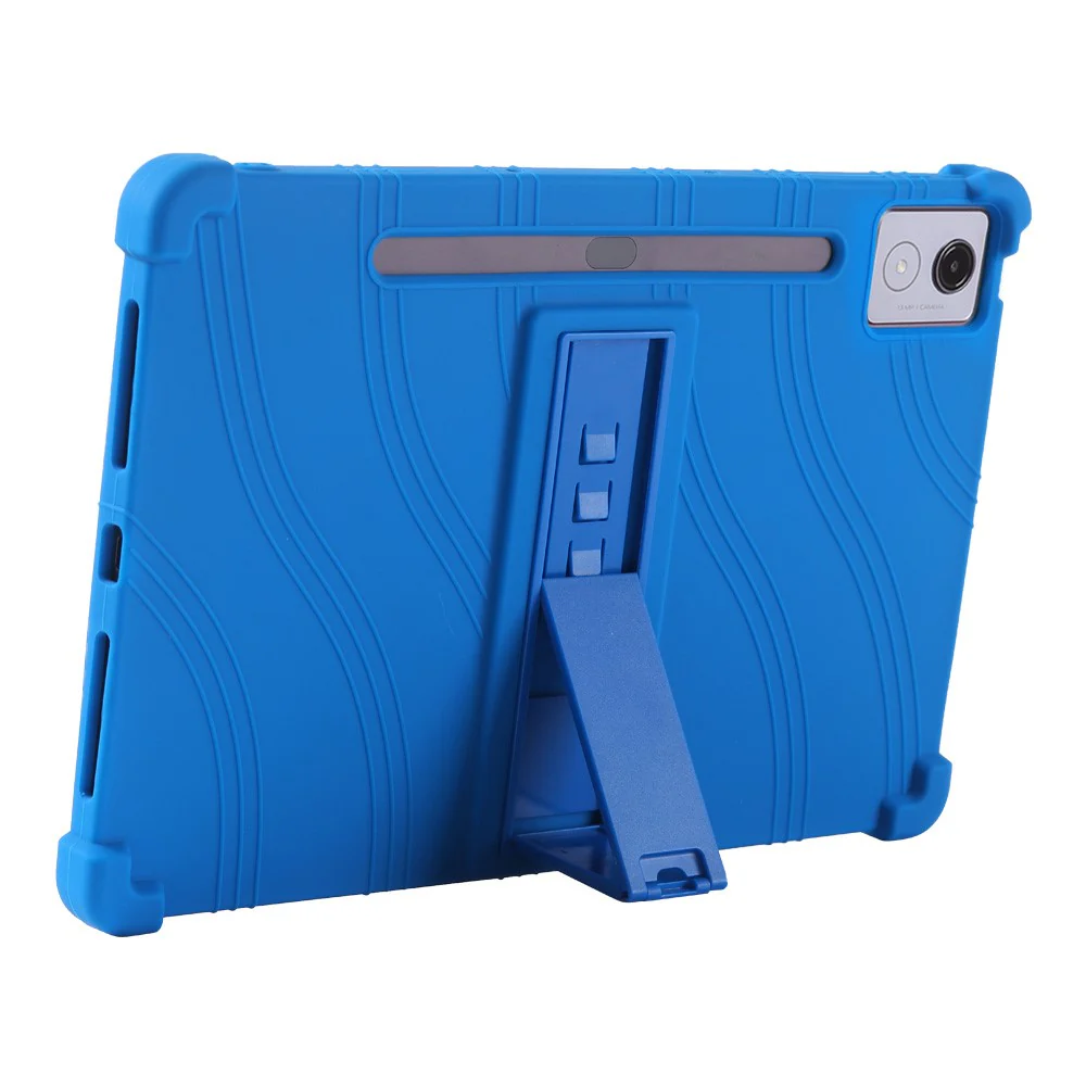 For Lenovo Xiaoxin Pad Pro 12.7 inch / Pad Pro 12.7 (2025) Silicone Case with Kickstand Rugged Protective Cover - Rose - Image 4